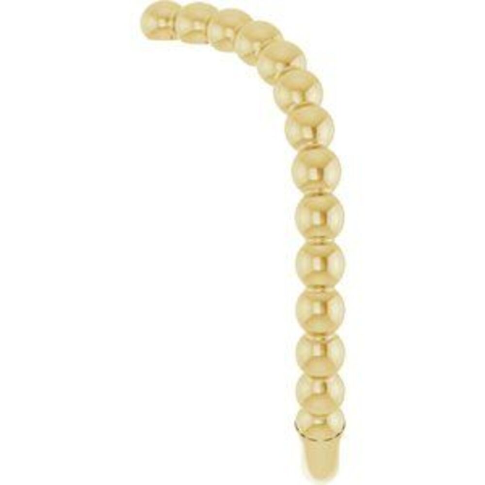 14k Yellow Beaded Stackable V Ring - image 4
